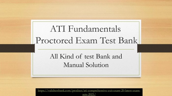 Ati fundamentals proctored exam test bank 2022